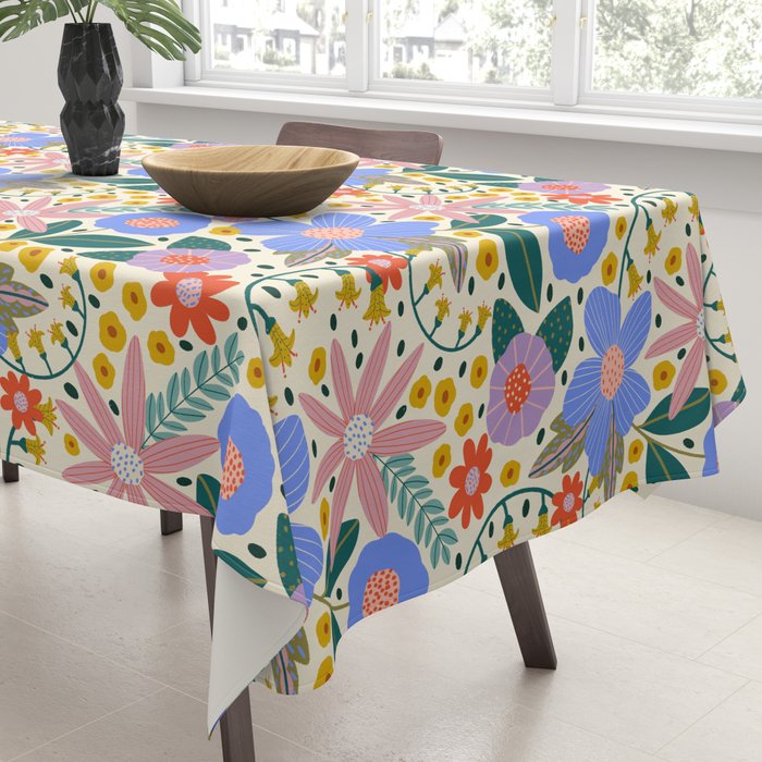 Pure Joy - colorful Floral  Tablecloth Gallery Image 3