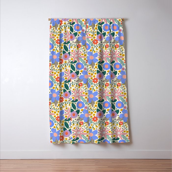 Pure Joy - colorful Floral  Window Curtain Gallery Image 3