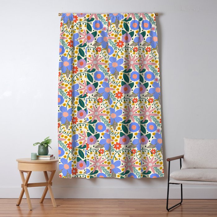 Pure Joy - colorful Floral  Window Curtain Gallery Image 1