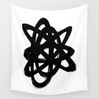 Ink Confusion White Background Wall Tapestry Gallery Image 4
