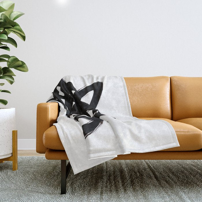 Ink Confusion White Background Throw Blanket Gallery Image 1