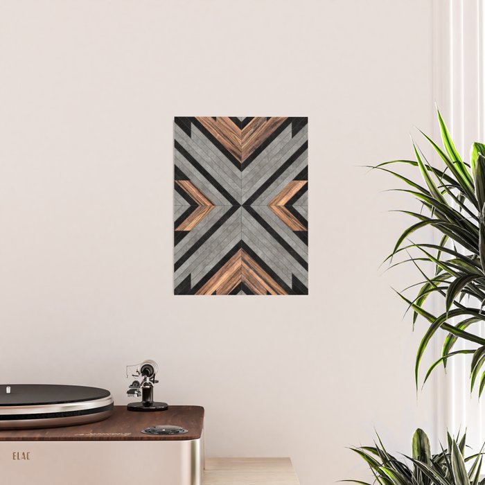 Urban Tribal Pattern No.2 - Concrete and Wood Poster Gallery Image 2