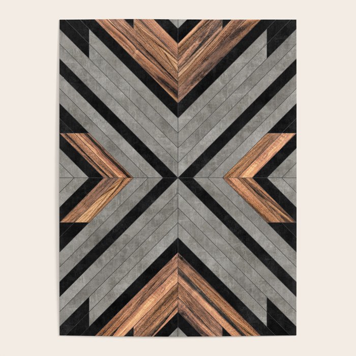 Urban Tribal Pattern No.2 - Concrete and Wood Poster Gallery Image 4
