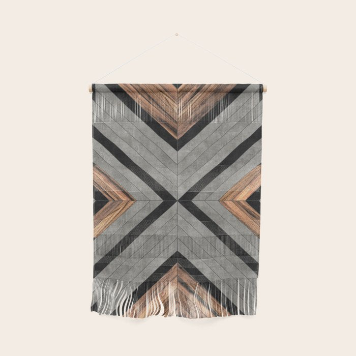 Urban Tribal Pattern No.2 - Concrete and Wood Wall Hanging Gallery Image 1