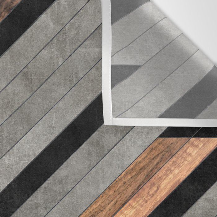 Urban Tribal Pattern No.2 - Concrete and Wood Wall Tapestry Gallery Image 3