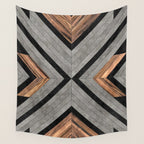 Urban Tribal Pattern No.2 - Concrete and Wood Wall Tapestry Gallery Image 4