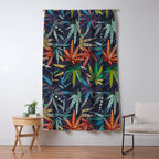 boho weed midnight Window Curtain Gallery Image 5
