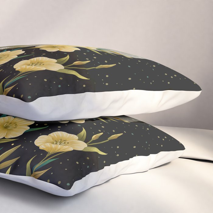 Moon Greeting- Yellow Evening Primrose Pillow Sham Gallery Image 3