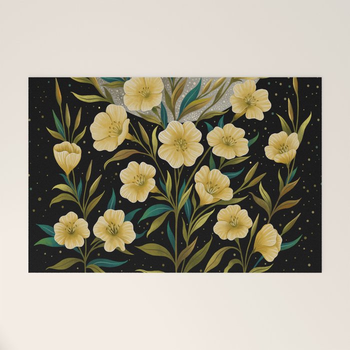 Moon Greeting- Yellow Evening Primrose Welcome Mat Gallery Image 1