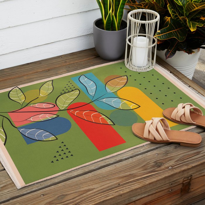 Tropical Geometry 5 Outdoor Rug Gallery Image 2