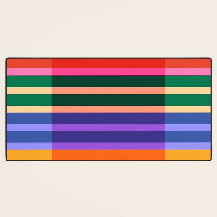 Color Block Stripes Desk Mat Gallery Image 3