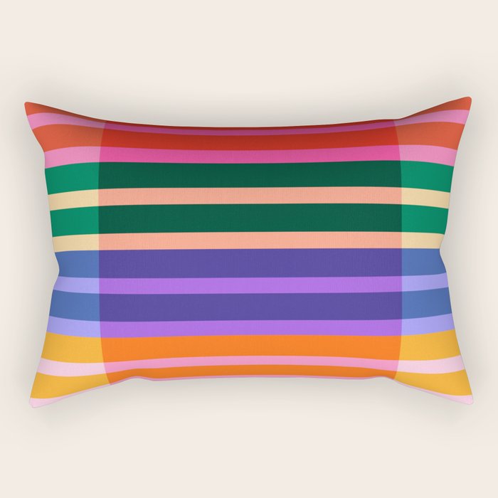 Color Block Stripes Rectangular Pillow Gallery Image 2
