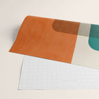 Teal Orange Modern MCM Minimalist Artwork Wrapping Paper Gallery Image 2