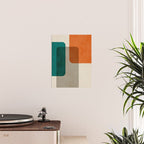 Teal Orange Modern MCM Minimalist Artwork Poster Gallery Image 2