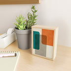 Teal Orange Modern MCM Minimalist Artwork Mini Art Print Gallery Image 2
