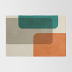 Teal Orange Modern MCM Minimalist Artwork Rug Gallery Image 2