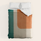 Teal Orange Modern MCM Minimalist Artwork Duvet Cover Gallery Image 6