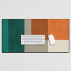 Teal Orange Modern MCM Minimalist Artwork Desk Mat Gallery Image 1