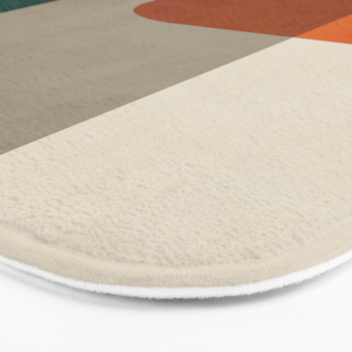 Teal Orange Modern MCM Minimalist Artwork Bath Mat Gallery Image 3