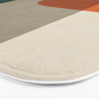 Teal Orange Modern MCM Minimalist Artwork Bath Mat Gallery Image 3