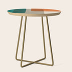 Teal Orange Modern MCM Minimalist Artwork Side Table Gallery Image 1