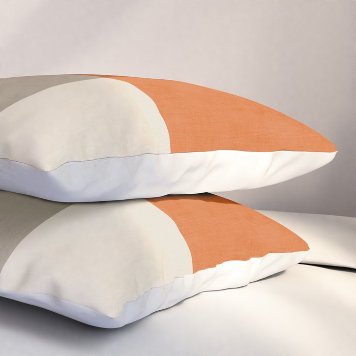 Teal Orange Modern MCM Minimalist Artwork Pillow Sham Gallery Image 3