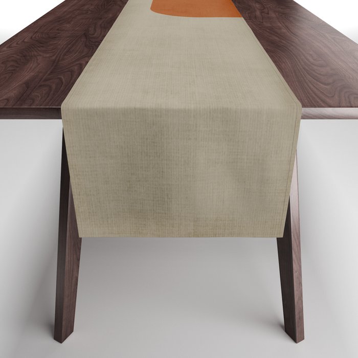 Teal Orange Modern MCM Minimalist Artwork Table Runner Gallery Image 1