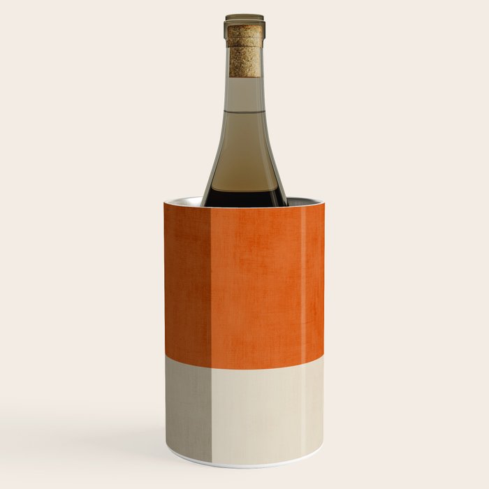 Teal Orange Modern MCM Minimalist Artwork Wine Chiller Gallery Image 3