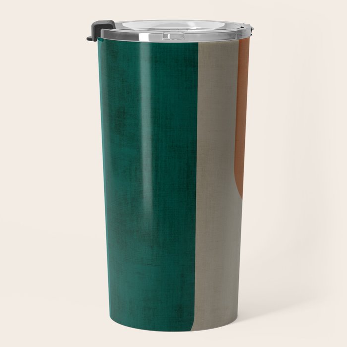 Teal Orange Modern MCM Minimalist Artwork Travel Mug Gallery Image 3