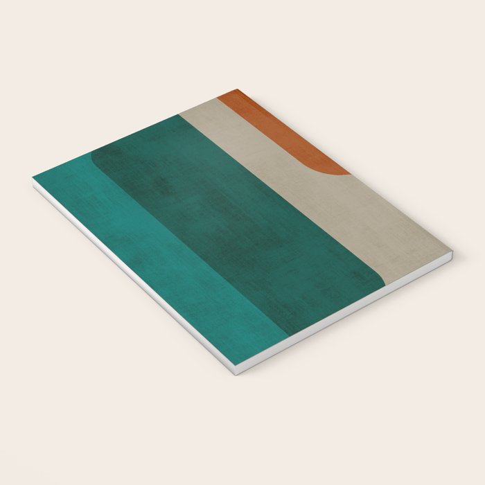 Teal Orange Modern MCM Minimalist Artwork Notebook Gallery Image 3