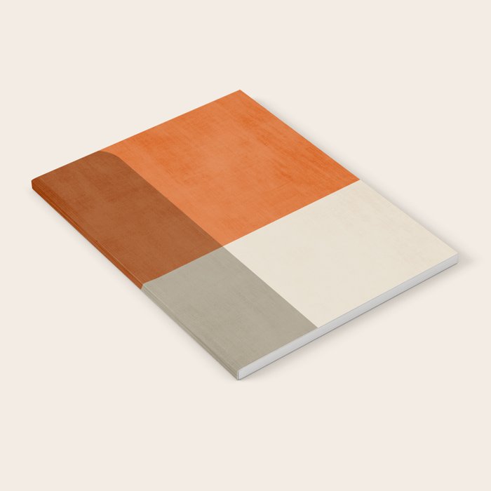 Teal Orange Modern MCM Minimalist Artwork Notebook Gallery Image 1