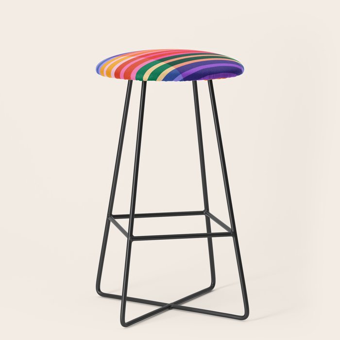 Color Block Stripes Stool Gallery Image 1
