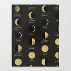 The Lunar Cycle â¢ Phases of the Moon - Black & Gold Palette Notebook Gallery Image 4