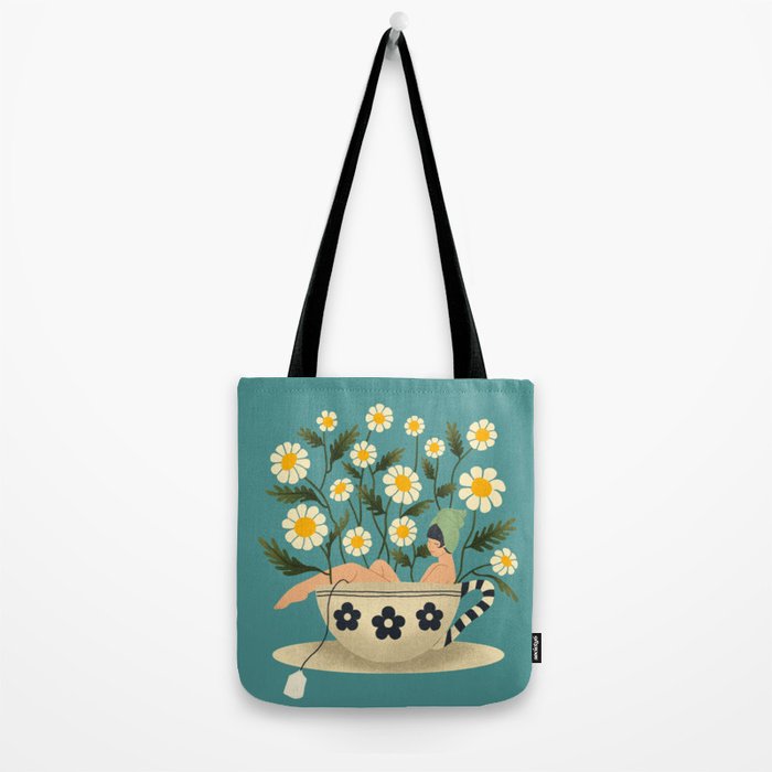 Lady in a Chamomile Tea Bath Tote Bag Gallery Image 2