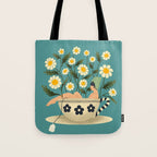 Lady in a Chamomile Tea Bath Tote Bag Gallery Image 1