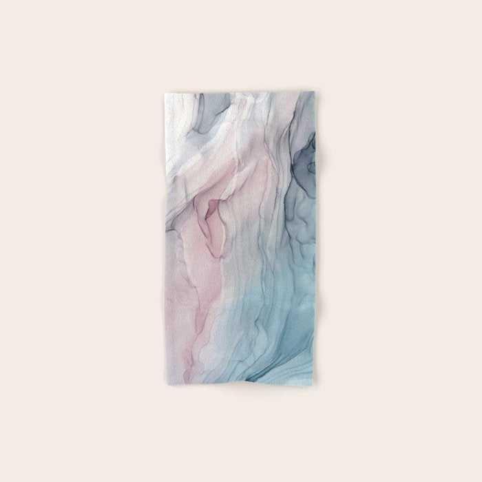 Calming Pastel Flow- Blush, grey and blue Bath Towel Gallery Image 1