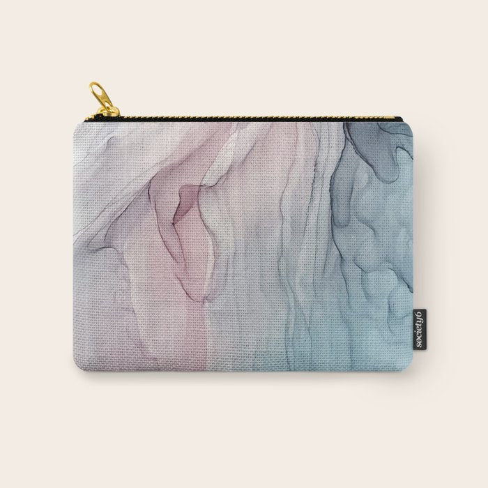 Calming Pastel Flow- Blush, grey and blue Carry All Pouch Gallery Image 1