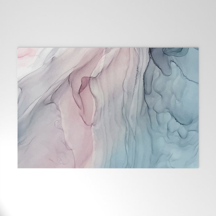 Calming Pastel Flow- Blush, grey and blue Welcome Mat Gallery Image 1