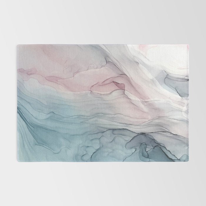 Calming Pastel Flow- Blush, grey and blue Rug Gallery Image 2