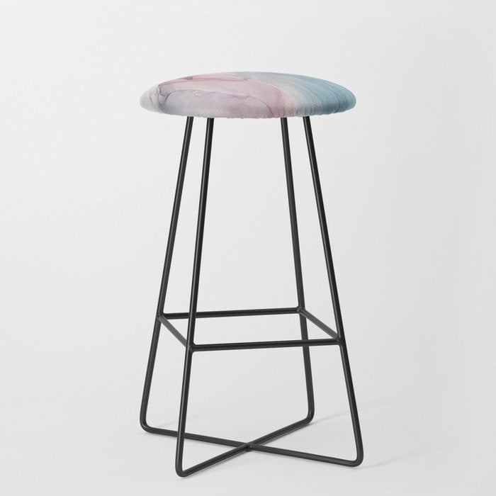 Calming Pastel Flow- Blush, grey and blue Stool Gallery Image 1