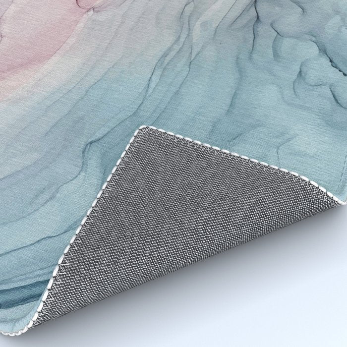 Calming Pastel Flow- Blush, grey and blue Rug Gallery Image 4