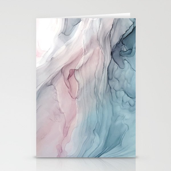 Calming Pastel Flow- Blush, grey and blue Stationery Card Gallery Image 2