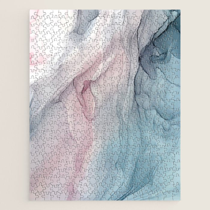 Calming Pastel Flow- Blush, grey and blue Jigsaw Puzzle Gallery Image 1