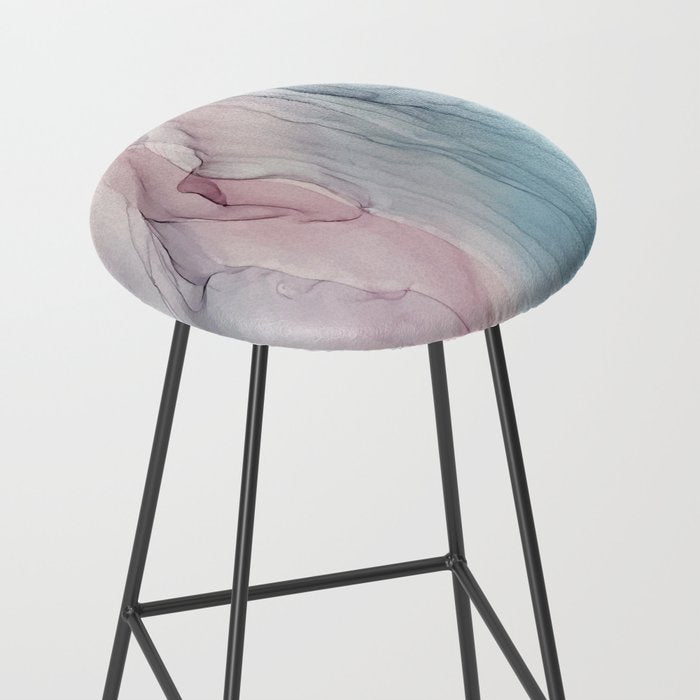 Calming Pastel Flow- Blush, grey and blue Stool Gallery Image 2
