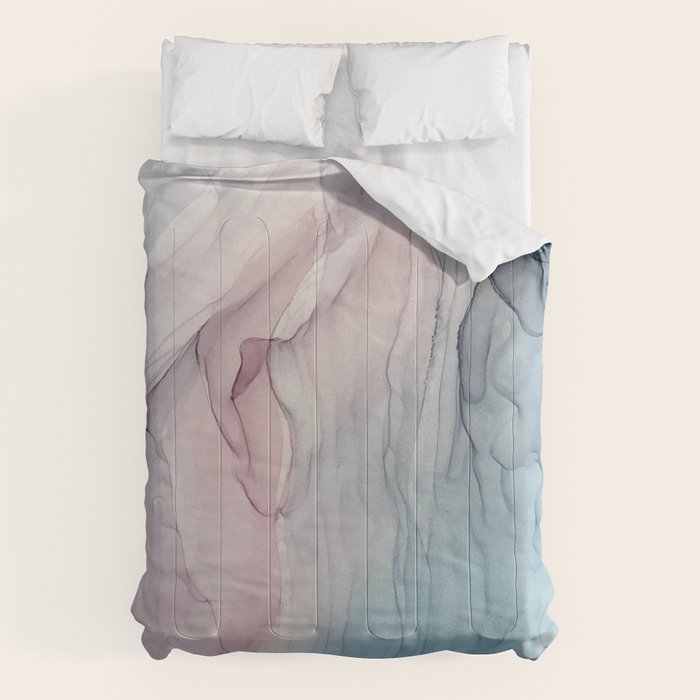 Calming Pastel Flow- Blush, grey and blue Comforter Gallery Image 6