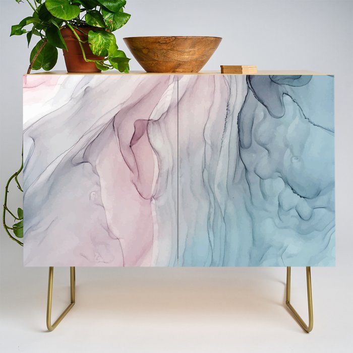 Calming Pastel Flow- Blush, grey and blue Credenza Gallery Image 1
