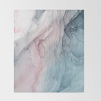 Calming Pastel Flow- Blush, grey and blue Throw Blanket Gallery Image 2