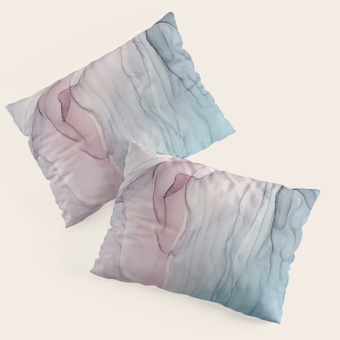 Calming Pastel Flow- Blush, grey and blue Pillow Sham Gallery Image 3