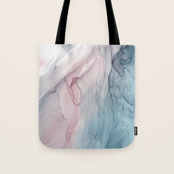 Calming Pastel Flow- Blush, grey and blue Tote Bag Gallery Image 1