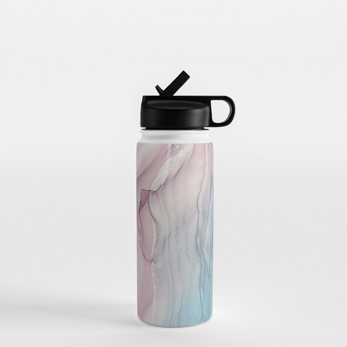 Calming Pastel Flow- Blush, grey and blue Water Bottle Gallery Image 1